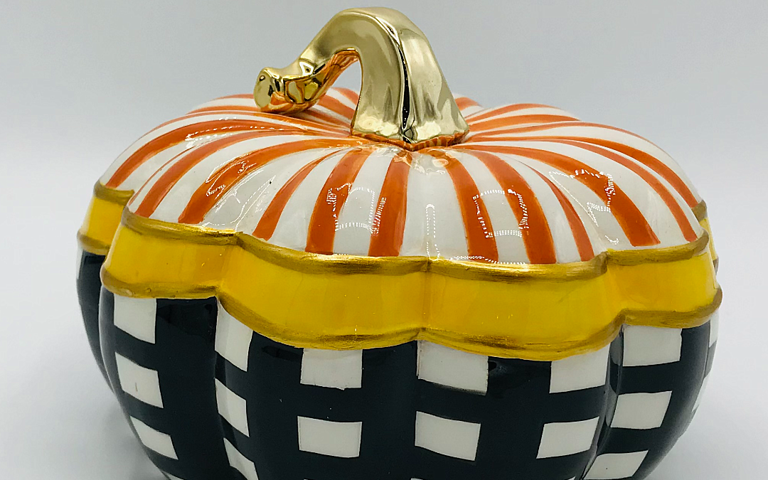 Winter Street Festive Ceramic Pumpkin