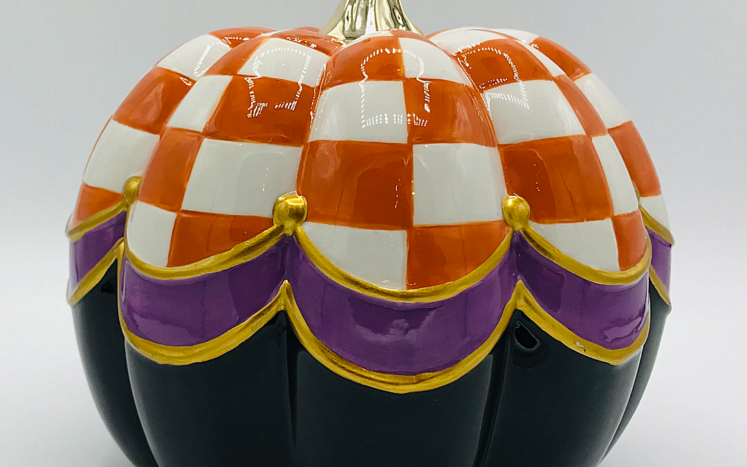 Winter Street Festive Ceramic Pumpkin
