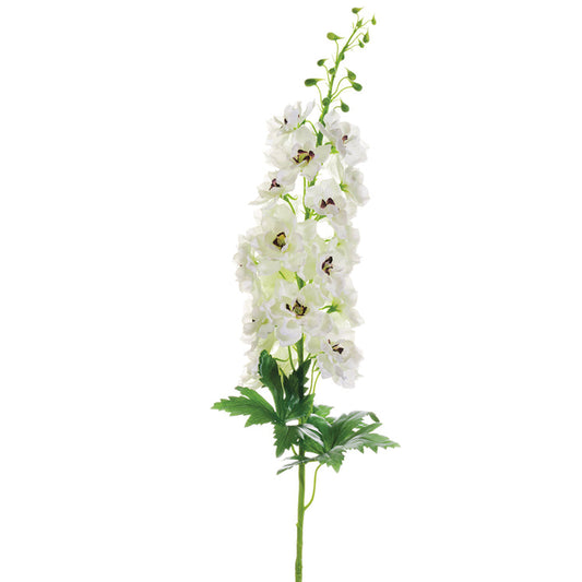 37" White Delphinium Stem