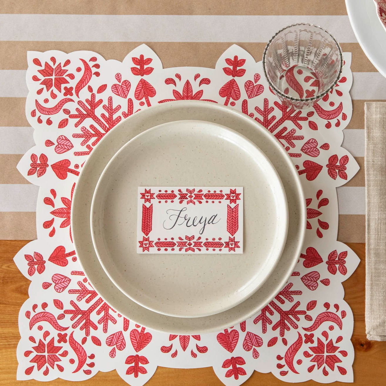 Die-cut Fair Isle Snowflake Placemat (12 pack)