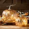Leaf Patterned LED Light-Up Pumpkin