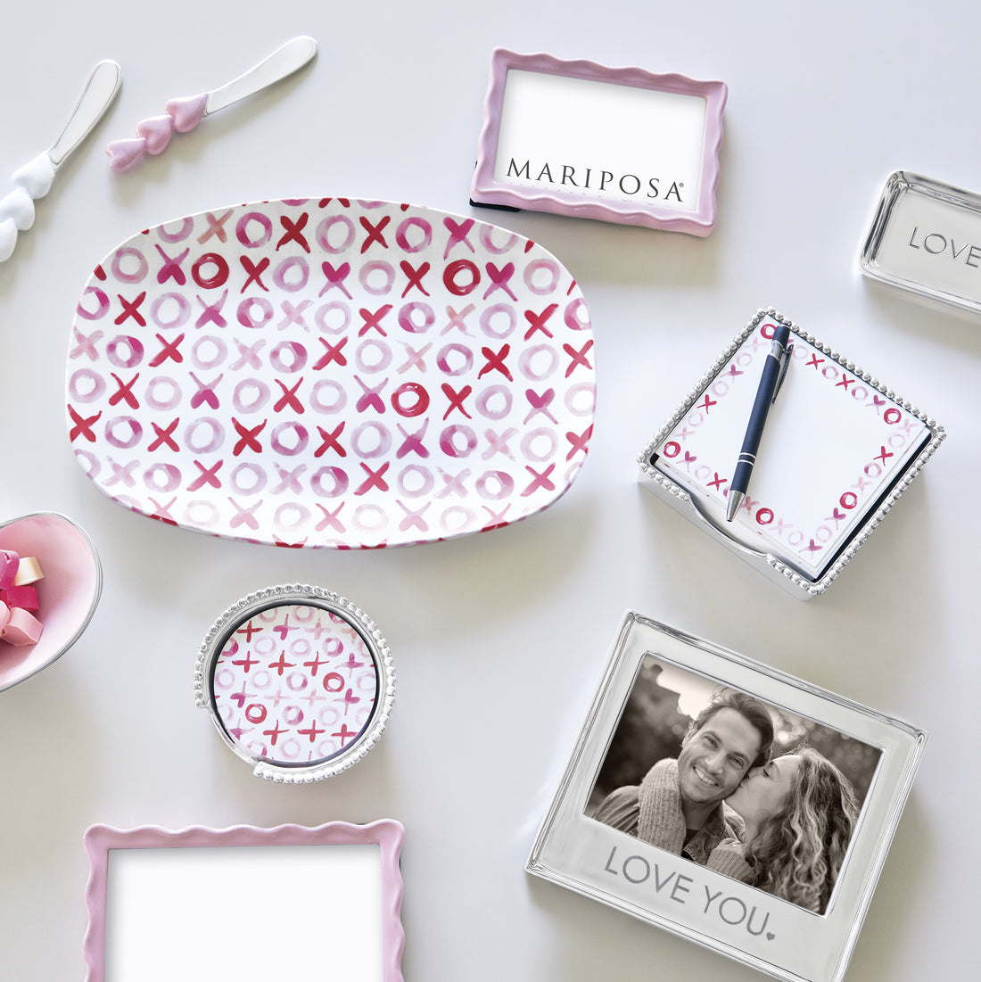 Hearts Beaded Note Pad Set