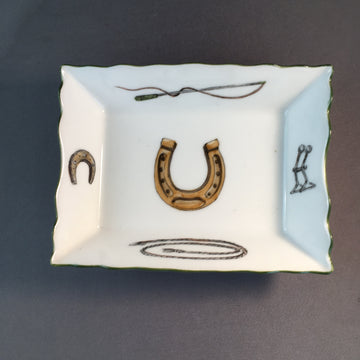 Horse Shoe Horse Border Tray 3"x4"