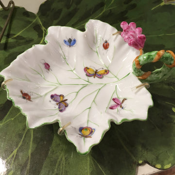Berry Leaf Bowl with Butterflies