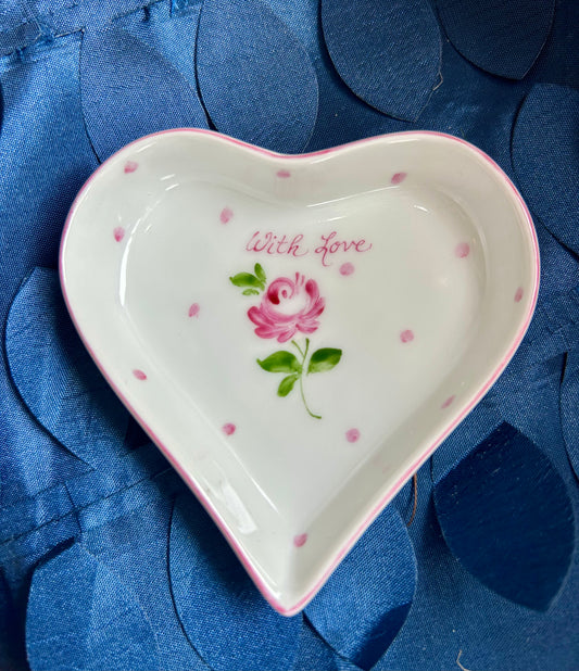 Rose With Love Heart Dish