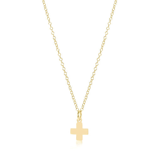 16" Signature cross gold charm necklace