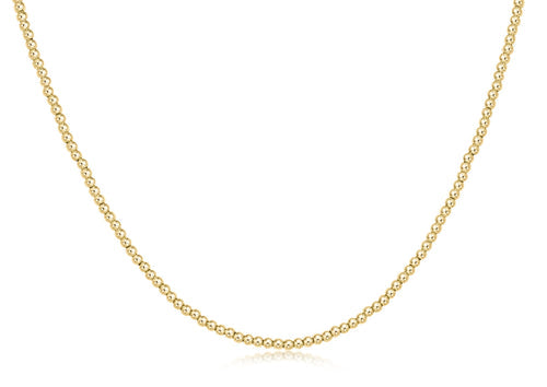 17" Choker Classic Gold 2mm bead necklace