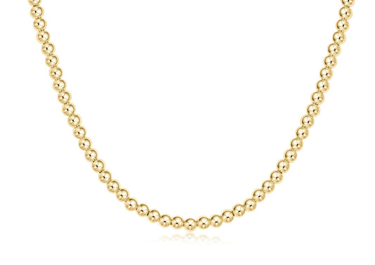 15" Choker Classic Gold 4mm bead necklace