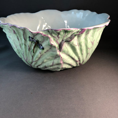 Cabbage Bowl Pale Green/ Pink Veins