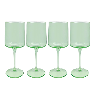 Fine Line Light Green With White Rim Wine Glass Set of 4