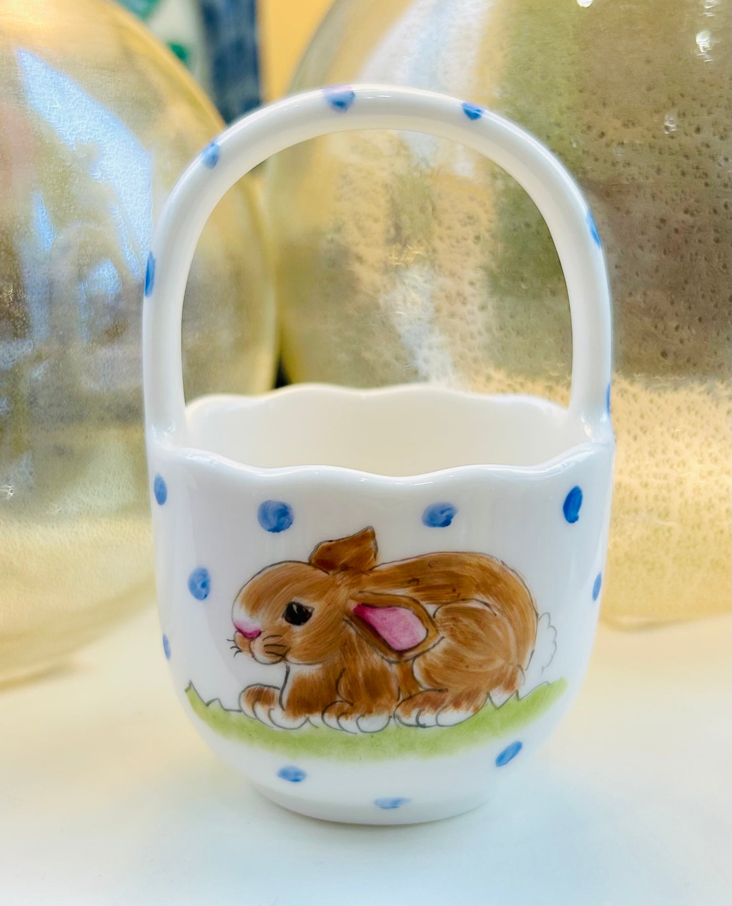 Small Porcelain Basket 3in x 1.75in