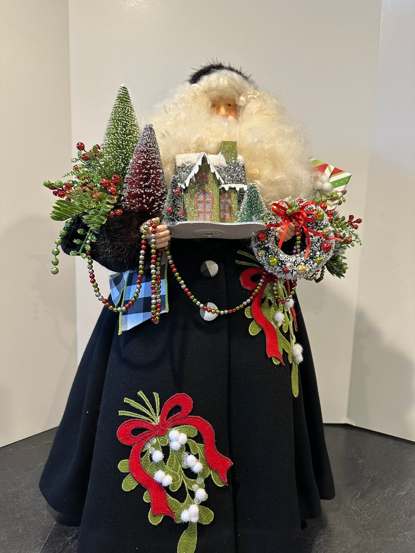 Black Dress Mistletoe Santa