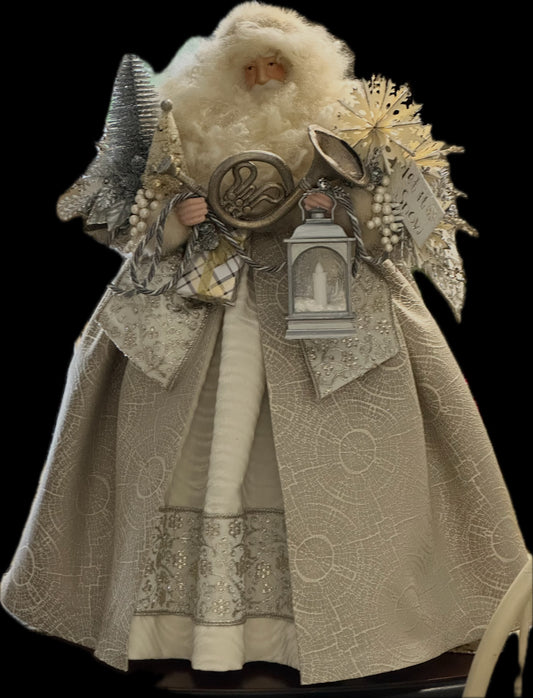 Silver/Taupe Glitzy Santa