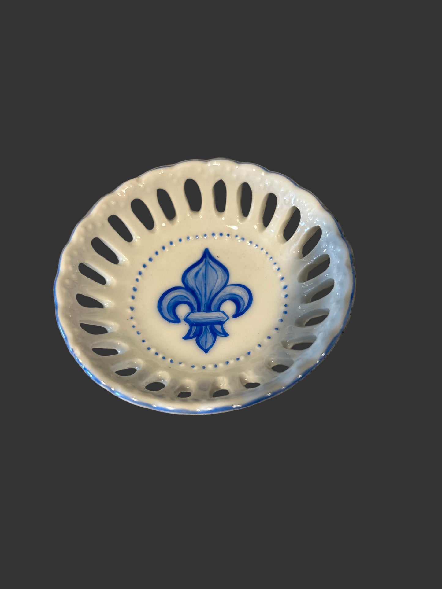 Fleur de Lis Pierced Dish