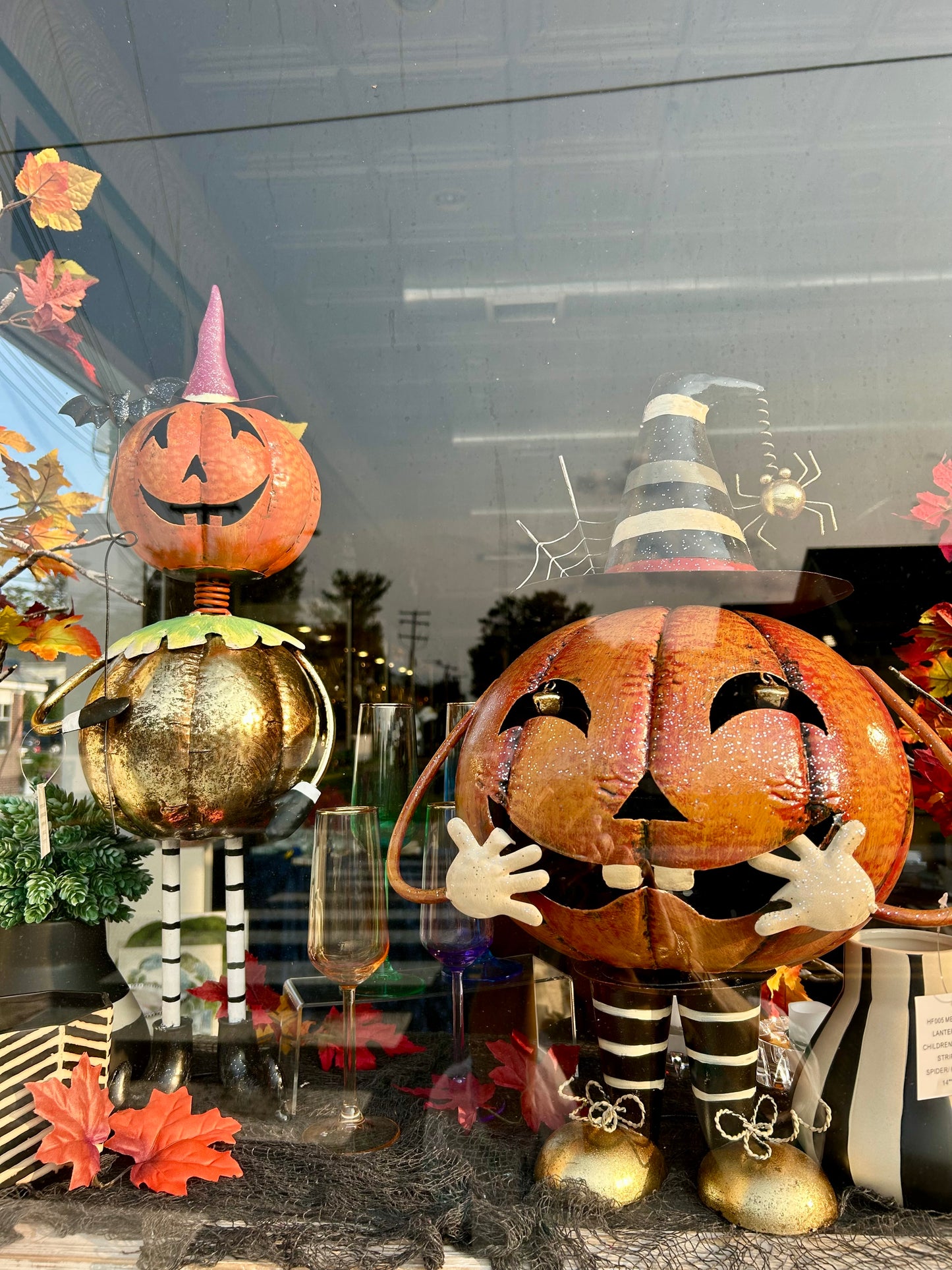 Metal Spider Jack-O-Lantern