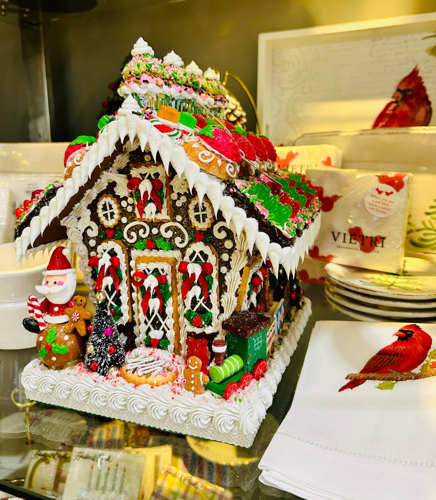 Gingerbread House Medium with Train Sweet Savannah