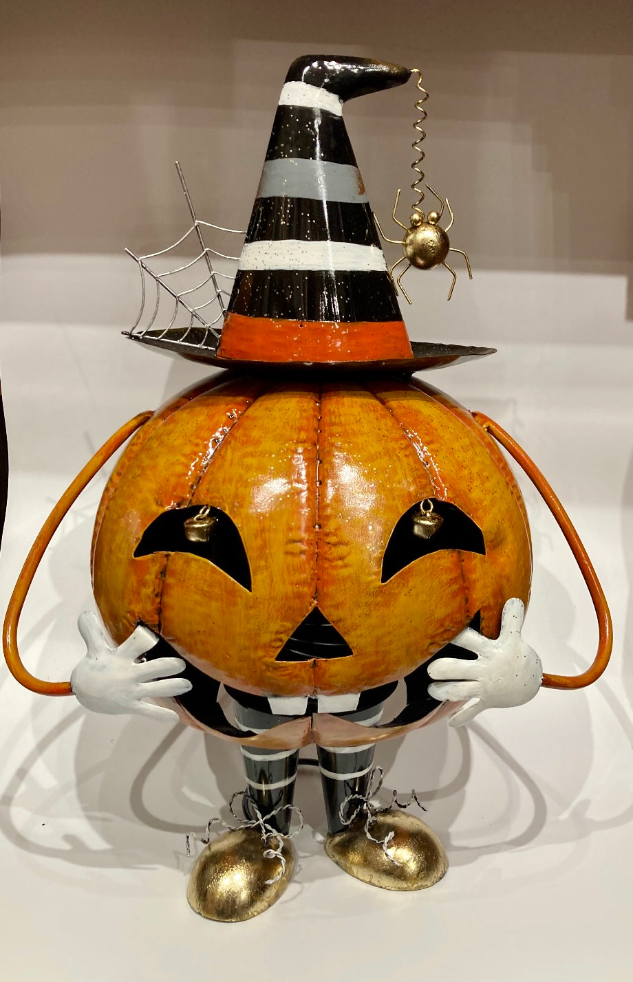 Metal Spider Jack-O-Lantern