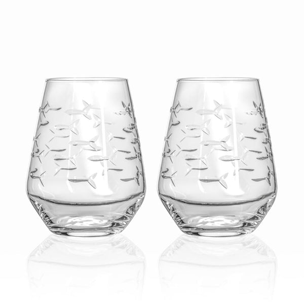School of Fish Stemless 18oz Wine Glass