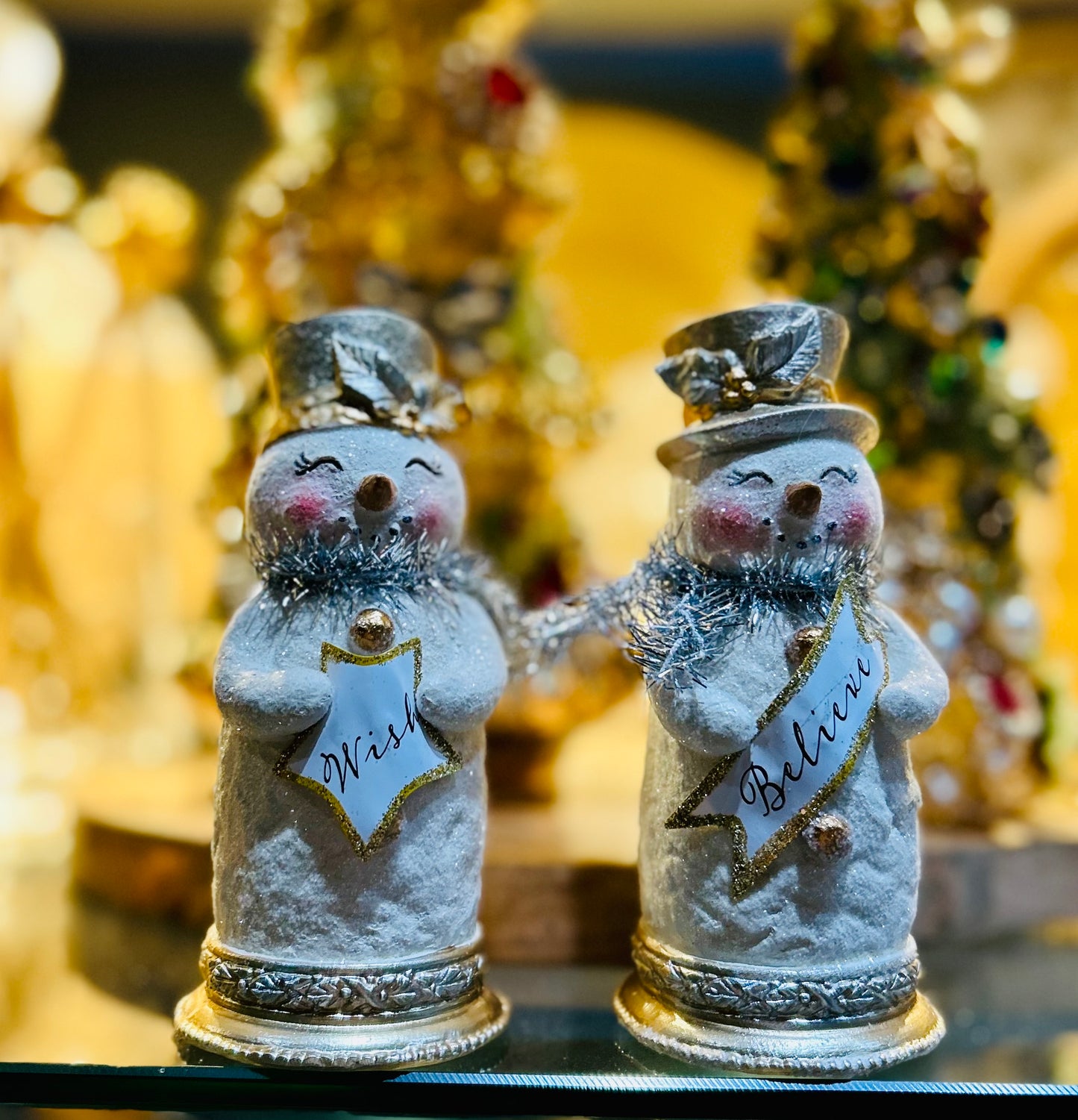 Snowman w/Silver Tinsel Collar 5.5in