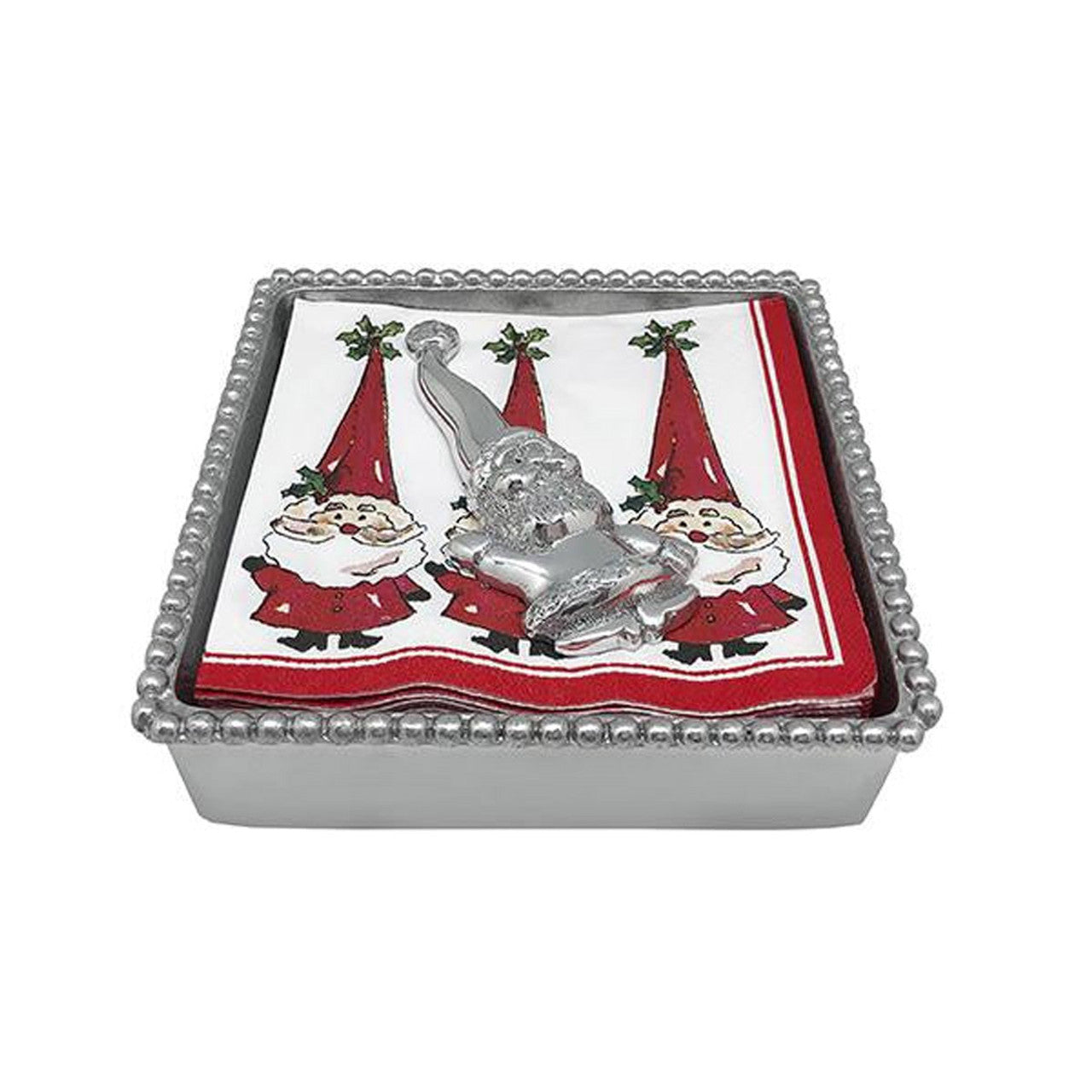 Jolly Santa Beaded Napkin Box