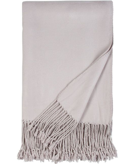 Luxxe Fringe Throw-Dove Grey