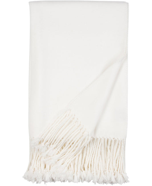 Luxxe Fringe Throw-Ivory