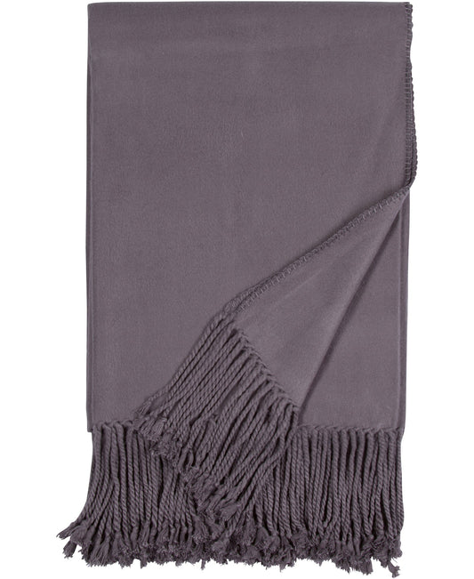 Luxxe Fringe Throw- Steel