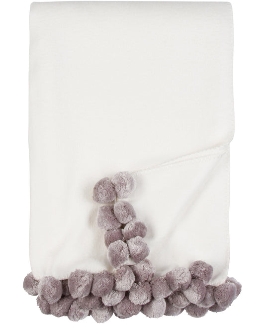 Luxxe Pom Pom Throw-Ivory/Dove