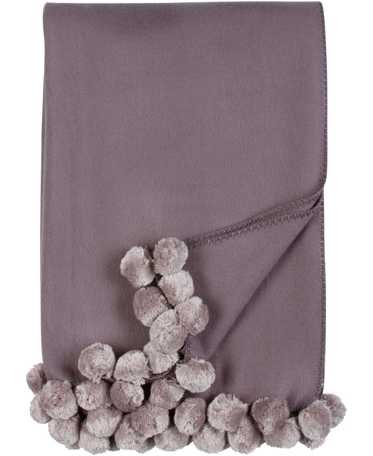 Luxxe Pom Pom Throw-Steel/Dove