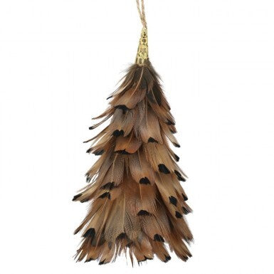 5" NATURAL FEATHER TREE ORNAMENT