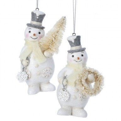 4.5" PAPERPULP VINTAGE SNOWMAN ORNAMENT (assorted)