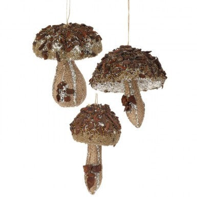 4" GLITTER MUSHROOM ORNAMENT