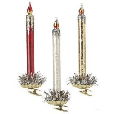 7.5" MERCURY GLASS CANDLE ORNAMENT