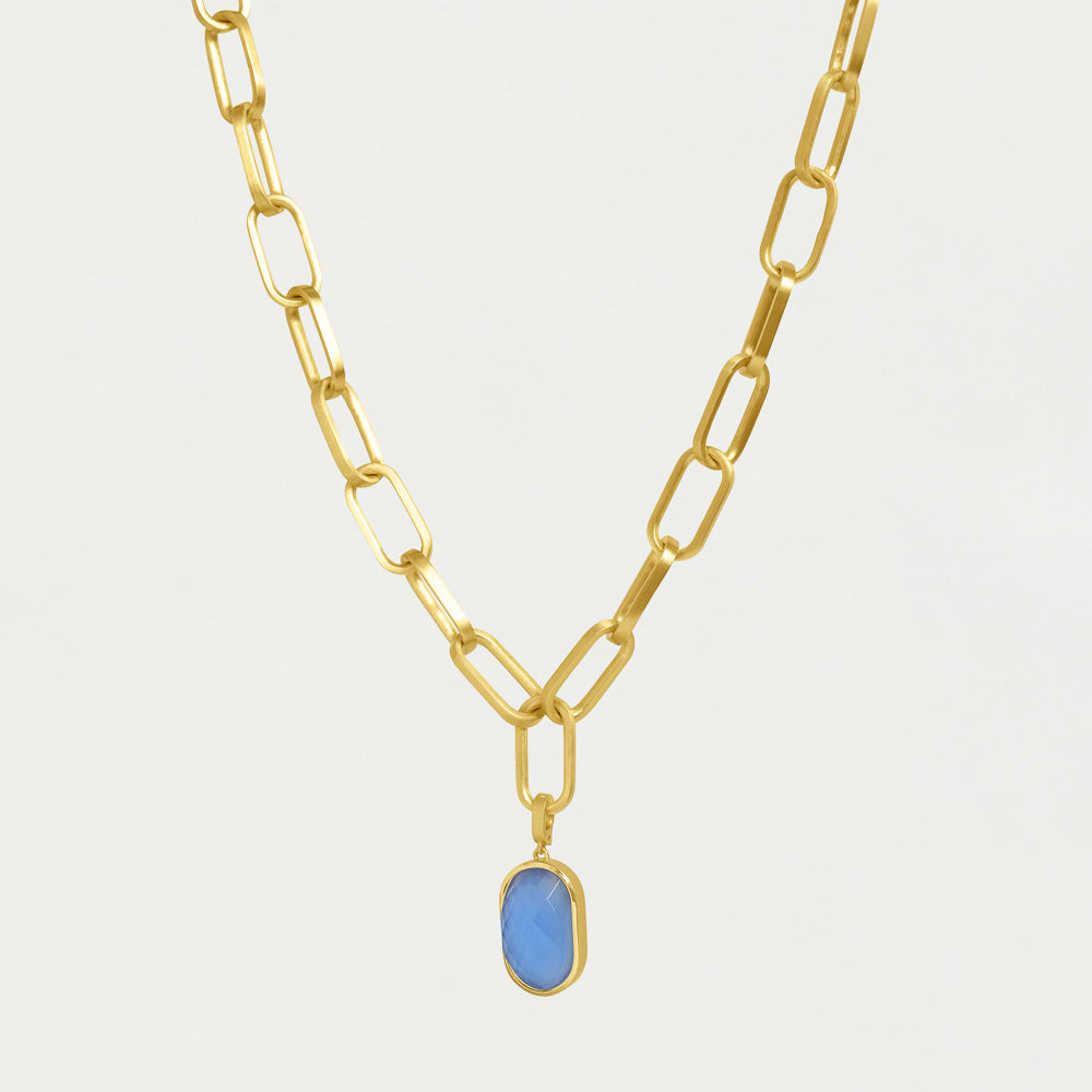 Mercer Statement Collar Necklace - Iridescent Midnight Blue