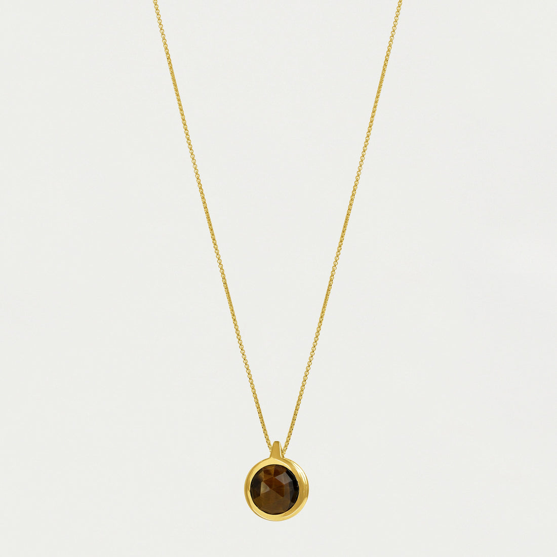 Ipanema Gemstone Gold Pendant Stone: Tiger Eye/Black Onyx