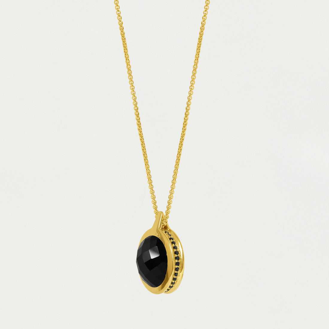 Ipanema Gemstone Gold Pendant Stone: Tiger Eye/Black Onyx