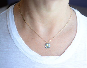 Dark Rhodium Cross, Sterling Silver 22ktGP Necklace