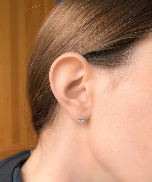 CZ Heart Sterling Silver Earrings