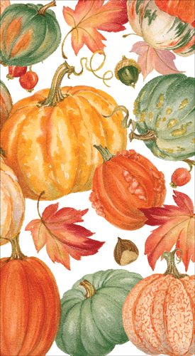 Pumpkin Field White Guest Towel