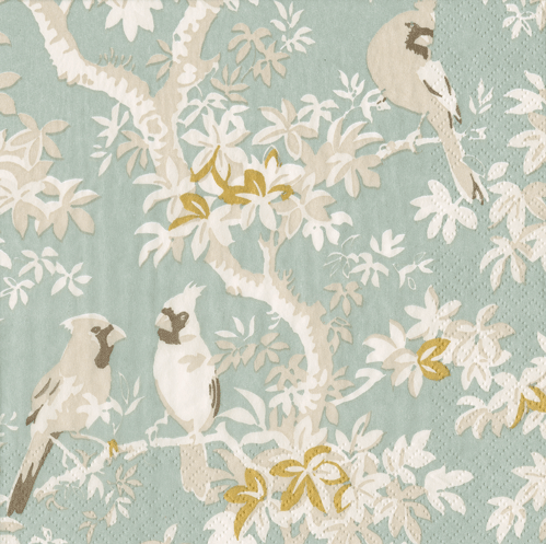 Scenic Songbirds Celadon Napkins