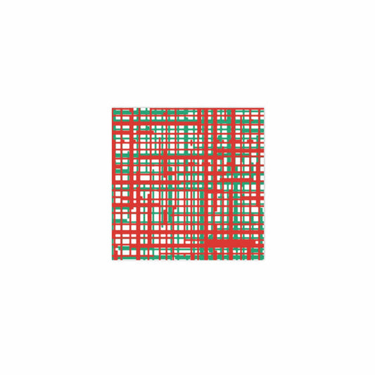 Papersoft Plaid Green&Red Cocktail Napkins (Pack of 20)