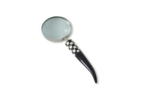 Magnifying Glass-Black & White Check Resin Curved Handle
