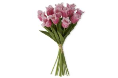 Mauve Real Touch Parrot Tulip Bundle (12 Stems, 3 inch tall)