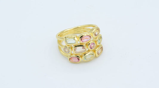 Elegant Trio Gemstone Ring
