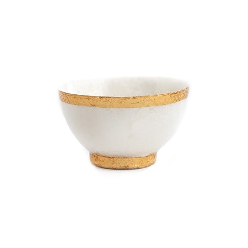 4" Round Capiz Bowl w/Gold Trim (Nat/Gold)