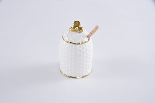 Get Gifty Honey Jar Set w/spoon Gold