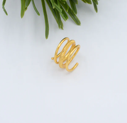 Gold plated spiral ring