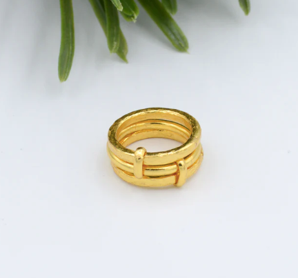 Gold plated stacking rings