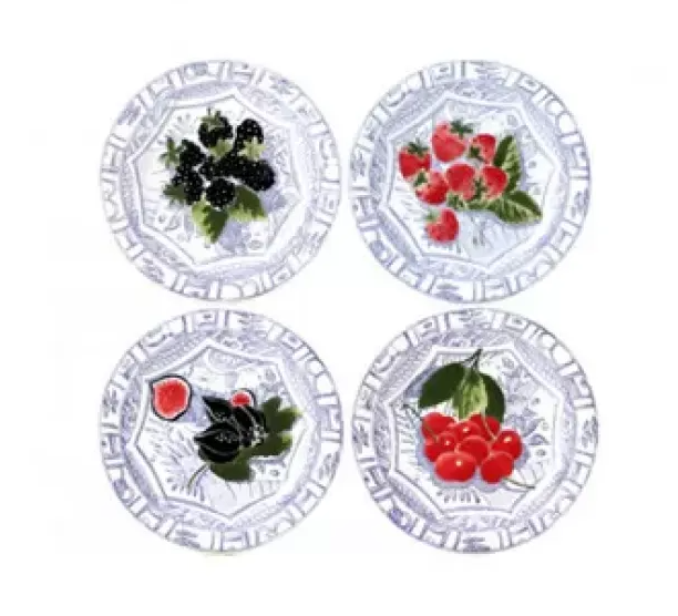 B4 Canape Plates Assort Oiseau