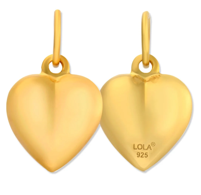 Puffy Heart Gold Tag/Pendant